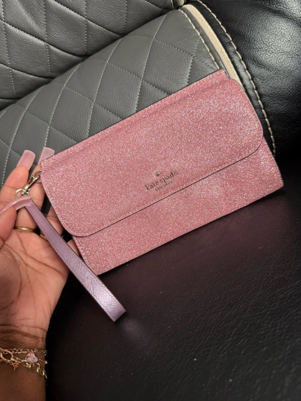 kate spade Sparkling Pink Wristlet Clutch